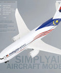 Malaysia 1/400 Scale Airplane Model Kit, Alloy Body With Plastic Base, No Assembly Required, Great For Collectors And Display