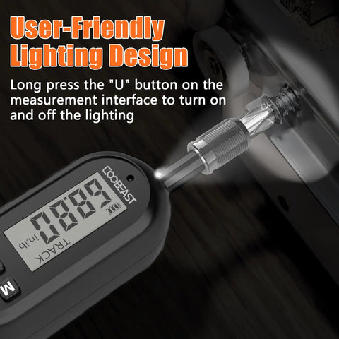 38-Piece Pro-Grade Electronic Digital Torque Wrench Set With 1/4-In Drive in use, LED lighting turned on