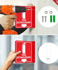 Fire Extinguisher Sign With Down Arrow Glow In The Dark Acrylic 6 By 6 Inches 4 Pack With 2 Pre Drilled Holes And Screws