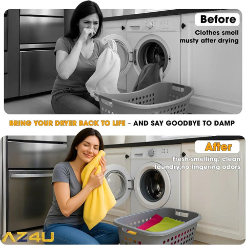 Premium Dryer Heating Element Assembly Replacement For Dryers scene showing before and after laundry freshness