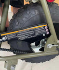 Side view of mini bike showing the 15mm Chain Tensioner Adjuster Bolt On Upgrade for Predator 212cc 196cc 6.5HP and tire