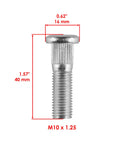 Straight Swap Rear Wheel Hub Stud Bolts For Honda Rancher 420 Rubicon 500 Rincon 650 Atv Heavy Duty 8 Pack Socket Head Bolt Set showing M10 thread and dimensions.