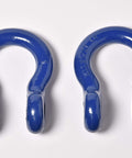 Pack Of 2 Bow Shackle 1 Inch D Ring 1-1/8 Inch Screw Pin Heavy Duty Rigging Shackles For Lifting, Recovery And Towing, blue finish