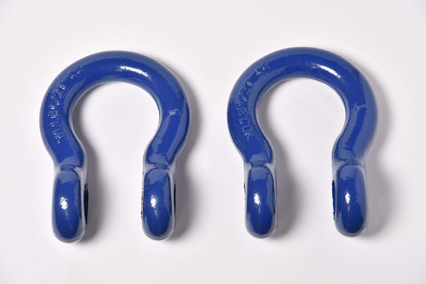 Pack Of 2 Bow Shackle 1 Inch D Ring 1-1/8 Inch Screw Pin Heavy Duty Rigging Shackles For Lifting, Recovery And Towing, blue finish