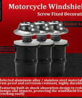 Aluminum M5 Motorcycle Windshield Bolts Kit With Wrench, 10 Sets, secure lock vibration-resistant design, titanium tone finish.