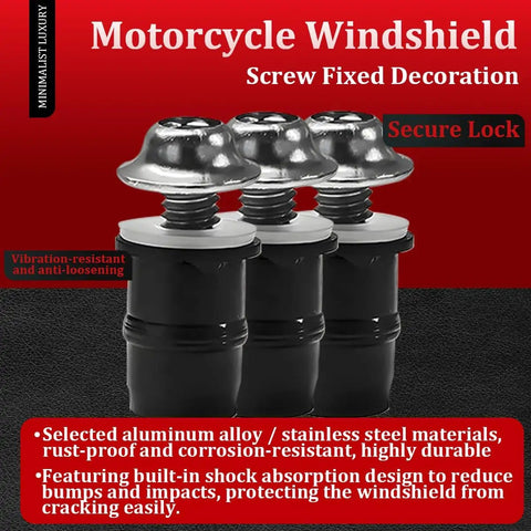 Aluminum M5 Motorcycle Windshield Bolts Kit With Wrench, 10 Sets, secure lock vibration-resistant design, titanium tone finish.