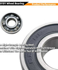 Front And Rear Mini Bike Wheel Bearing Kit 6202RS Easy Install Drop In Replacement close-up showing steel construction and grease resistant seal.