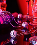 Mirror Disco Ball Necklaces Set Of 20 Silver Hanging Ornaments For 70s Party, Mini 0.79 Inch Disco Ball Jewelry Favor