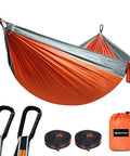 Ultra Light Travel Camping Hammock With 300kg Load Capacity 275x140 Cm Parachute Nylon with carabiners and straps
