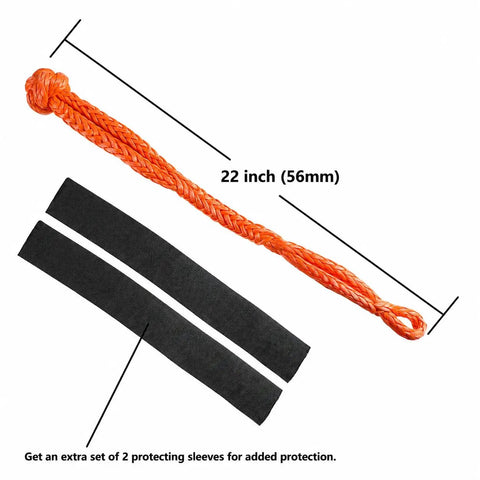 2 Pack Synthetic Soft Shackle 7 16 Inch 20 Inch Rope Shackle With Extra Sleeves 48000 Lbs Breaking Strength For Off Road Recovery