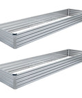 2 Pack Galvanized Raised Garden Bed Kit 12 By 4 By 1 Feet Outdoor Planter for Veggies Flowers Herbs and Fruit Rectangle Metal Bed Silver