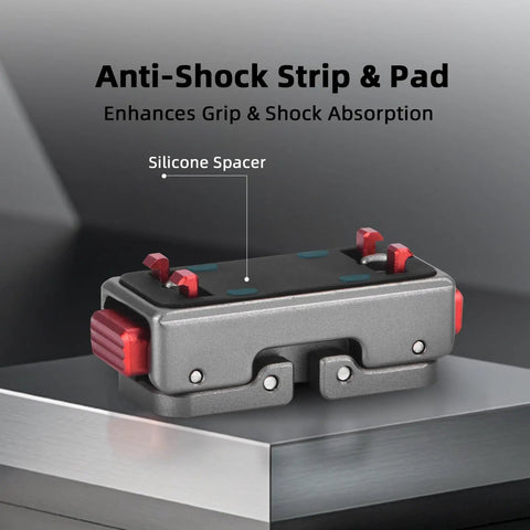 Magnetic Quick Release Base For Insta360 X5 And Ace Pro Series on table, features anti-shock strips, aluminum alloy, silicone spacer
