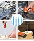 Four Piece Ceramic Screwdriver Set With Non Conductive Slotted Tips And Anti Static Plastic Build For Safe Electronics Work featuring blue ceramic tips.