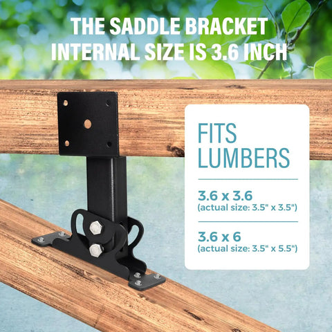 Two Pack 304 Stainless Steel 4x4 Beefed Up Heavy Duty Roof Riser Brackets Kit With Adjustable Roof Riser Beam Mounts For Pergola Gazebo Black Finish Durable Weatherproof