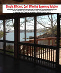 Aluminum Track Porch Screen Kit For DIY Screened In Porch And Patio Upgrade with installed screens overlooking water view.