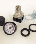 Quarter Inch Air Pressure Regulator With Gauge For Air Compressor Systems 1/4 Inch NPT Ports Gauge Port Included Max Input 150 PSI Max Output 140 PSI