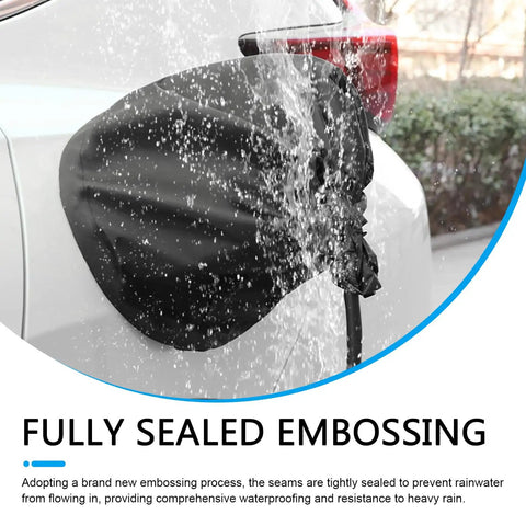 Magnetic EV Charger Port Cover For Your Daily Rig Heavy Duty Waterproof Shield Guards Electric Vehicle Plug Against Rain Snow Ice And Road Grime All Season Badass Accessory Delivering Sweet Protection Black protecting against water.