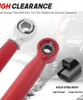 Rear Radius Rods for Maverick X3 64 Inch Body, Beefed-Up Steel With Heim Joints, Red Finish, Fits 2017-2021 X Turbo R, Turbo, MAX Turbo, MAX X DS Turbo Models, Upgraded Suspension Stability and Tire Clearance.