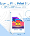 11x17 Sublimation Paper Pack, 120 Sheets For Easy Dope Transfers On T Shirts, Tumblers, And Mugs, A3 Size, Print and Logo Sides