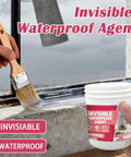 Heavy Duty Transparent Waterproof Sealant And Clear Invisible Liquid Coating For Roofs Walls Garden Bathroom Kitchen Blocks Moisture And Seals Cracks Indoors Or Outdoors No Sweat, applied with a brush on a window frame.