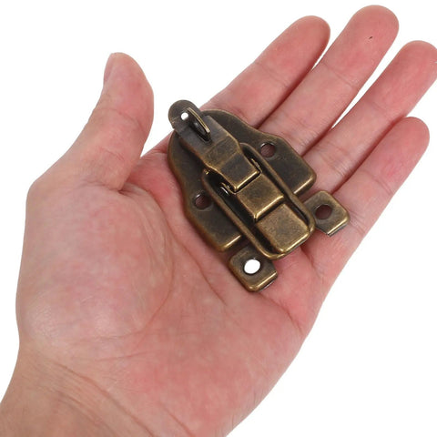 12 Pc Retro Toggle Latch Buckles For Wooden Box Decor Case And Treasure Chest Hardware Mini Jewelry Locking Clasp Fits Crafts Projects, brass
