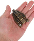 Vintage 12 Piece Antique Hasp Latch Set For Wooden Treasure Chests Jewelry Boxes And Small Cabinets With Lock Holes To Keep Your Treasures Safe Secure And Totally Cool, brass latch in hand