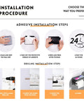 Installation procedure for Black Toilet Paper Holder With Shelf And Phone Shelf Self Adhesive No Drill Wall Mount Stainless Steel.