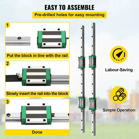 Get Crazy Smooth Motion With This Rock Solid 2 Piece Linear Rail And RM1605 Ballscrew Kit For Your DIY Routers Lathes Or Mills Featuring Ultra Precise Hgr20 Guides And Full BfBk Clamps For Epic Precision Builds. HGR20 rails with block installation steps