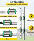 Get Your Shop Ready With This Hot Linear Guide Rail Kit Featuring Two Smooth HGR20 Rails And One Heavy Duty RM1605 Ballscrew, Perfect For DIY Routers Lathes And Mills To Level Up Your Machining Game Today! HGR20 rail kit assembly steps and mounted rails