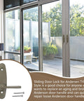 Thumb Latch Replacement Sliding Door Lock for Patio Doors Fits Narroline Gliding Perma Shield Gliding And Frenchwood Gliding Models Includes Fasteners for 2 Panel and 4 Panel Doors Durable Easy Install Hardware for Smooth Operation.