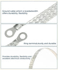 Heavy Duty Engine Ground Strap Kit With Five Flexible Braided Copper Cables And Ring Terminals showing flexible braided cables and durable ring terminals.