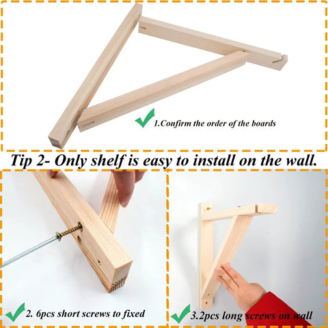 Heavy Duty Wall Mount Wooden Brackets For Pendant Lights And Sconces Hella Sturdy Shelf Supports With Smooth Screw Kit Quick Install showing installation tips.