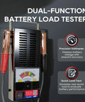 6V And 12V Battery Load Tester For Cars, Motorcycles, RVs, Boats And ATVs, 100 To 1000 CCA Range, Portable 100A Battery Tester With Rubber Handle For Easy Transport And Quick Battery Health Check, metal body with analog gauge