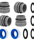 Close-up of 40mm To 1-1/2 Inch Hose Conversion Kit For Intex Coleman Above Ground Pools showing adapters and washers