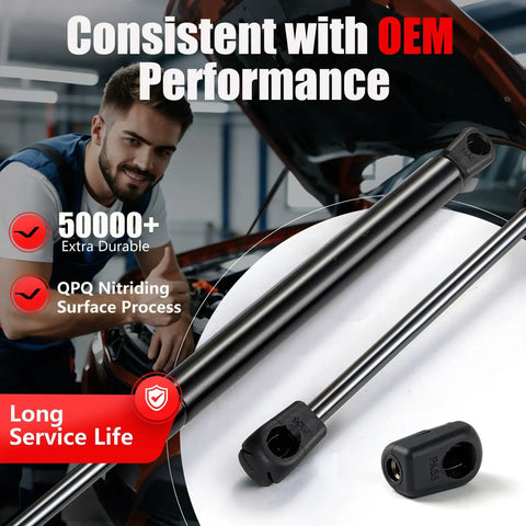 Top Tier Rear Window Lift Support Struts For 2008 To 2012 Ford Escape And Mercury Mariner 6260 Gas Shock Spring Easy On Easy Off 4 Door SUV Hatch Glass displayed with durability features.