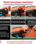 Close-up of Top Shelf Battery Powered Strapping Machine For Automatic Hot Welding Packing, showing multiple functions and buttons.