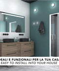 Heavy Duty Adhesive Wall Hooks For Bathroom And Kitchen Built Tough With Super Grip Oil Resistant Plastic Surface Mounts Zero Hole Punch Needed Fully Waterproof Set Of Three White Units in modern bathroom with mirror and towel.