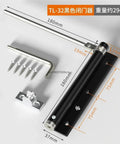 Adjustable Aluminum Door Closer With Spring Soft Close For Home And Office Built Tough Hardware Black Finish 0 To 180 Degree Swing Supports Doors Up To 40 Kilograms Quiet Durable And Easy Install with screws and components, 180mm length shown