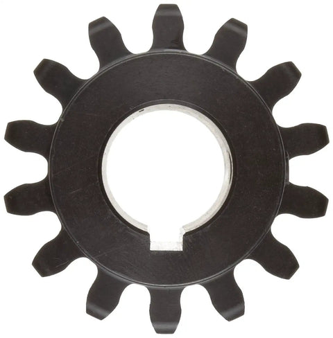S1242 Spur Gear With 42 Teeth, 14.5 Degree Pressure Angle, 12 Diametral Pitch, 0.625 Inch Bore, 3.666 Inch Outer Diameter, 0.750 Inch Face Width, High Carbon Steel Inch Gear For Quiet Torque Transfer Between Parallel Shafts, front view