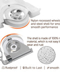 Upper Sliding Screen Door Rollers Replacement Part 1997063 with 1-1/4 Inch Nylon Concave Wheels close-up view
