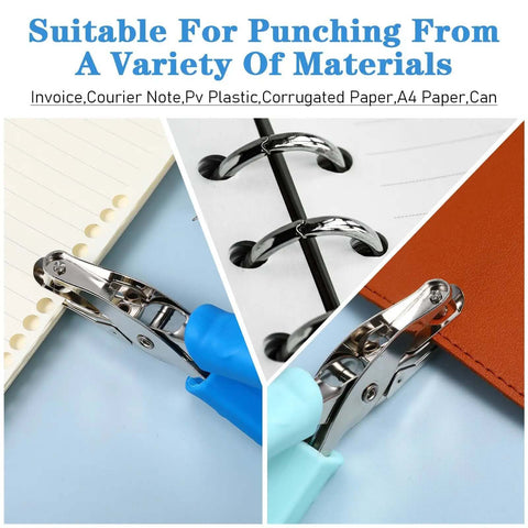 12 Pcs Handheld One Quarter Inch Hole Punches For Crafts With Grip Handles punching paper and plastic materials.