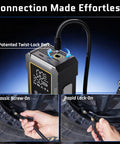 Connection options for Powerful Heavy Duty Tire Inflator Portable Air Compressor with 12000mAh Battery 150 PSI Output