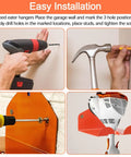Installation process of Two Pack Heavy Duty Garage Trimmer Rack Wall Mount Organizer For Grass Trimmers And Weed Eaters Plus Power Tools