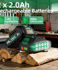 Dual 2Ah rechargeable batteries for Powerful 2.5 Inch Cutting Capacity Cordless Pruning Shears With Brushless Motor LCD Display