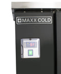 Close-up of digital temperature control on Badass Black Draft Beer Dispenser With Dual Insulated Taps and Heavy Duty Stainless Steel Top.