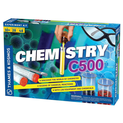 Chemistry Science Kit With 28 Guided Experiments For Kids, Hands-On Fun With Colorful Acid And Base Reactions, box cover