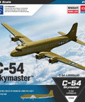 1 144 Scale C-54 Skymaster WWII Era Transport Aircraft Model Kit box showing aircraft design and markings