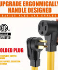 Beefy 50 Amp Welder To EV Charger Cord 1Ft NEMA 6-50P To 14-50R Adapter, ergonomic handles, ETL listed, heavy duty power cable.