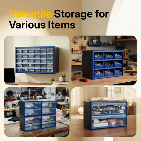 30 Drawer Plastic Storage Organizer For Small Parts And Crafts Heavy Duty Stackable Tool Box for various settings