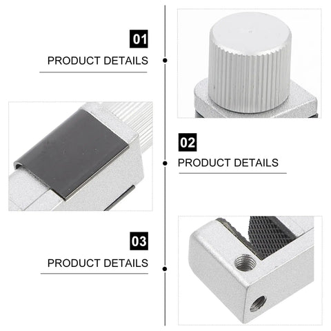 Close-up of Screen Fixation Clip Set For Phones And Tablets Adjustable Non Scratch Rubber Lining Clamps in silver color.